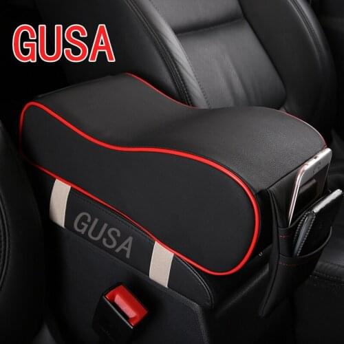 Sewing Car Armrest Pad Cover Universal Center Console Embroider Leather Auto Seat Armrests Box Protection Cushion Hand Supports