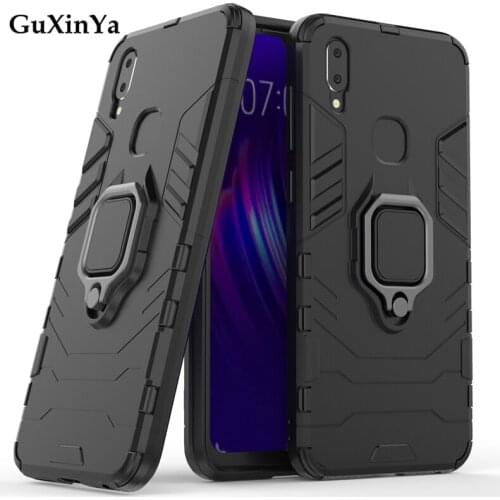 Guxinya Kickstand Phone Cases For Vivo V11i Case Luxury Armor Magnetic Ring Back Cover For Vivo V11i Fundas BBK Vivo V11i Capa