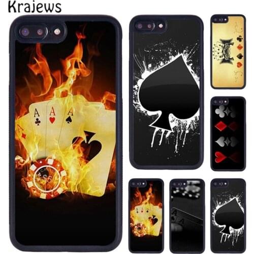 Krajews Spades Poker Play Cards Ace Phone Case For iPhone 5 6S 7 8 plus 11 12 Pro X XR XS Max Samsung Galaxy S6 S7 S8 S9 S10