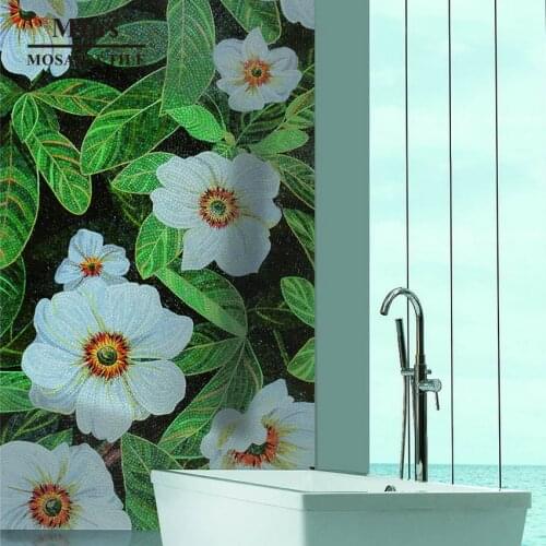 Flower glass mosaic mural design