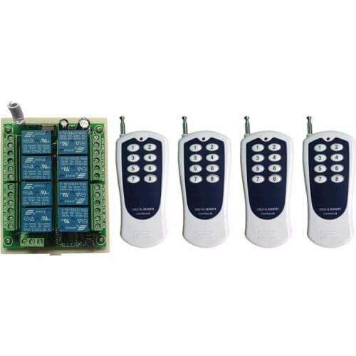 DC 2V 24V 8CH 8 CH Wireless Remote Control LED Light Switch Relay Output Radio RF Transmitter And 315/433 MHz Receiver