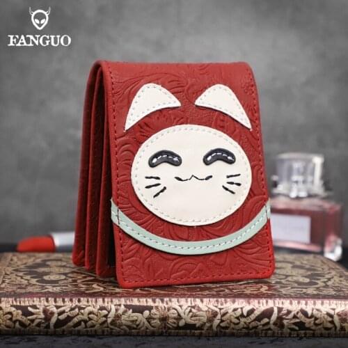 Lucky Cat Driver License Holder Real Leather Driving License Cover Car Auto Documents Mini Purse Card Holder Bag For Short Trip