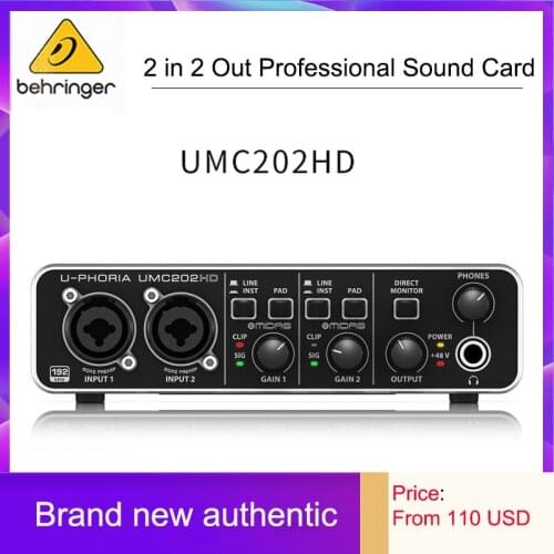 BEHRINGER/behringer UMC202HD Electric Guitar Live Recording External Sound Card Professional USB Computer