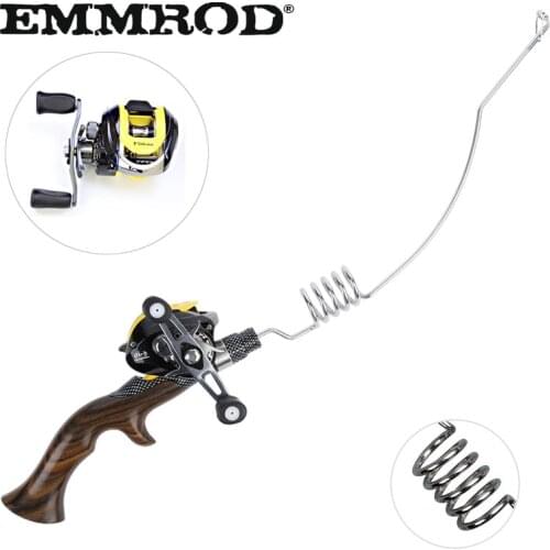 EMMROD Bait Casting Rod 55cm Ebony Handle High Quality Fishing Rod Boat Lure Rod Portable Fish Gear Rock Ice Telescopic FQ-WD