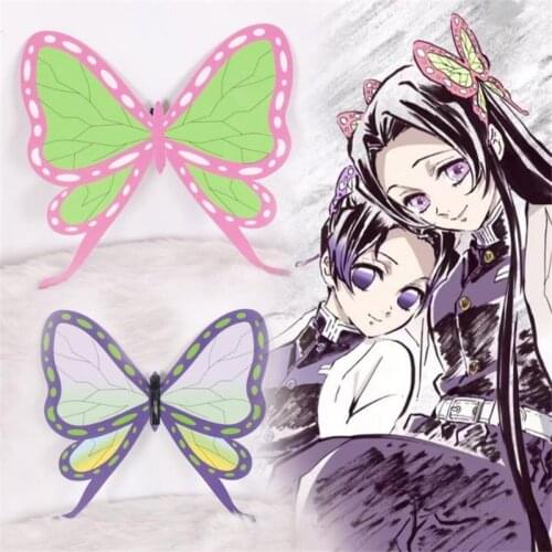 Anime Demon Slayer Kimetsu No Yaiba Tsuyuri Kanawo Butterfly Headgear Kochou Shinobu Cartoon Accessories Headwear Hairpin