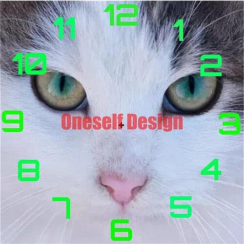 2021 top popular diamond painting 5d with clock cat 5d diamond embroidery full set with clock decor home wall sticker diy frame