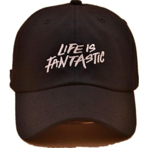 Cotton Life Is Fantastic Letter Embroidery Baseball Cap Adjustable Snapback Cap Hat for Men and Women 303