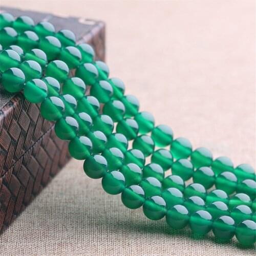 Grade A Natural Green Agate Beads 4mm-14mm Smooth Polished Round 15 Inch Strand MN03