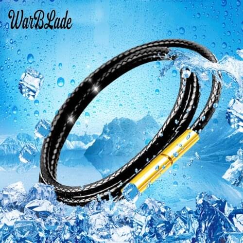 40-60cm Leather Necklace Cord Wax Rope Chain With Gold Color Stainless Steel Clasp For Men Women DIY Top Quality Necklace Making