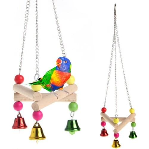 Colorful Parrot Toys Suspension Hanging Bridge Chain Pet Bird Parrot Chew Toys Bird Cage Toys for Parrots Birds Home Decoration