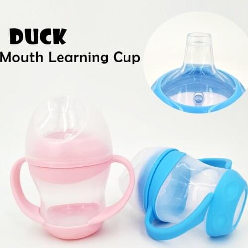 Duck Mouth Cup Sippy Cup Baby Feeding Cup Children Learn Feeding Drinking Bottle with Handle Kids Training Cup Baby Drinking Cup