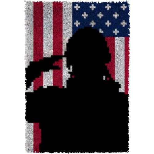 Latch hook rug kits carpet embroidery hook needlework button package carpet embroidery Foamiran for crafts 61cmX85cm eagle