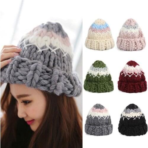 Fashion Women Winter Thick Warm Knitted Cap Autumn Beanies Hats Skullies Bonnet Unisex Casual Warm Caps 2020 New