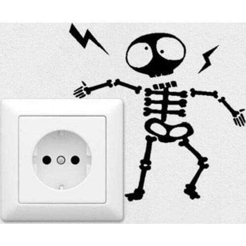 Wall Switch Sticker Home Decoration Individuality Skeleton Wall Sticker Decal Home Decor Decal Socket Paste Room Decor