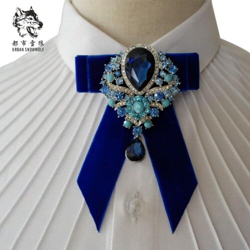 New Free Shipping fashion Mens male groom wedding diamond treasure velvet collar tie luxury nightclub MC host stage Headdress