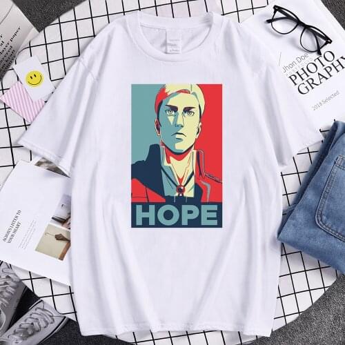 Attack On Titan Harajuku Tshirts Erwin Smith Hope Men Summer Oversized T Shirts 2021 Short Sleeve Tee Camisetas Round Neck Tops