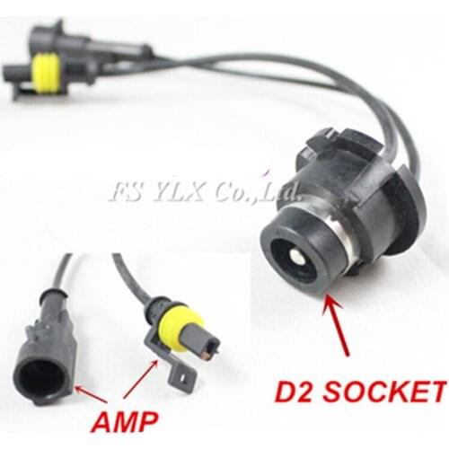 FSYLX 2X D2S D2R D2C D4S D4R D4S AMP Wire Adapter socket for D2 D4 Xenon bulb ballast HID fog headlight lamp Conversion Cable