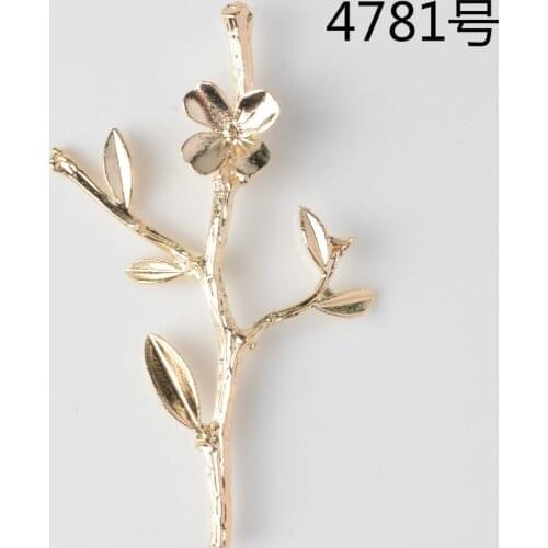 50pcs 37*61mm Gold Color Alloy Big Leaf Branch charm Flower Branch pendant for DIY Wedding jewelry making,leaf charm wholesale