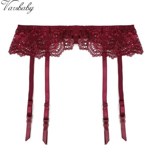 Varsbaby sexy fashion high elasticity floral lace transparent underwear S M L XL garter belt for women