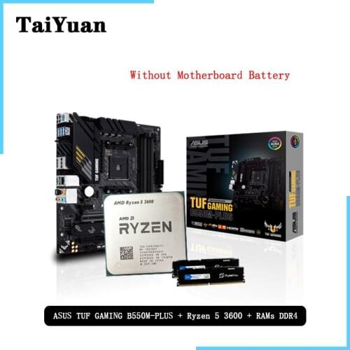 AMD Ryzen 5 3600 R5 3600 CPU +ASUS TUF GAMING B550M PLUS Motherboard + Pumeitou 2*8GB DDR4 2666Mhz memory combo kit set