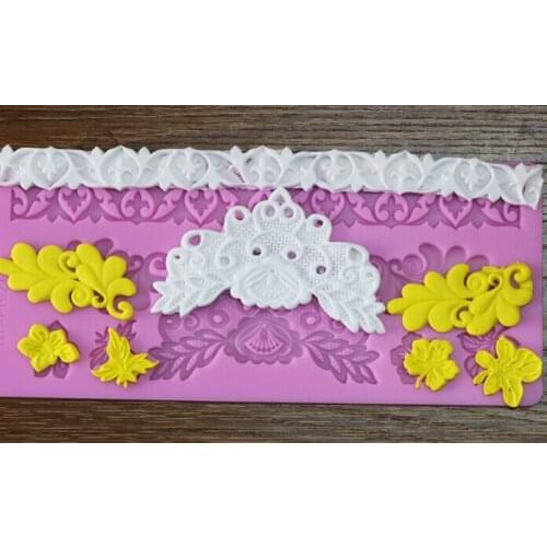 RY-021 silicone cake fondant decorating tool cake lace mould flower mold fondant tool