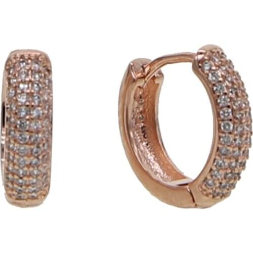 Aros hoop Earings New round Classic Original silver plated small Hoop Earrings With Aaa zircon For Women Wedding Pendientes