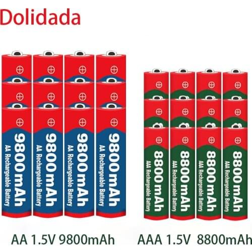1.5V AA 9800 mAh + 1.5V AAA 8800 mAh alkaline 1.5V rechargeable battery for clock toy camera