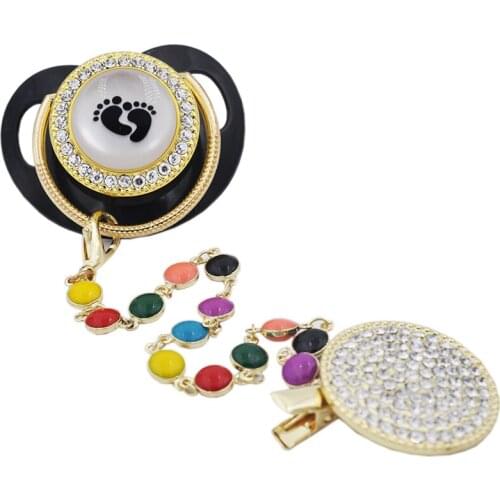 Pacifier Baby Shower Bling Pacifier Clip Gift Baby Dummy Silicone BPA Free Infant Nipple Newborn Pacifiers For Babies chupetes
