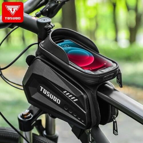 TOSUOD Bicycle Bag 6.8inch Front Frame MTB Bike Bag High Quality Waterproof Touch Screen Top Tube Phone Bag Cycling Accessories