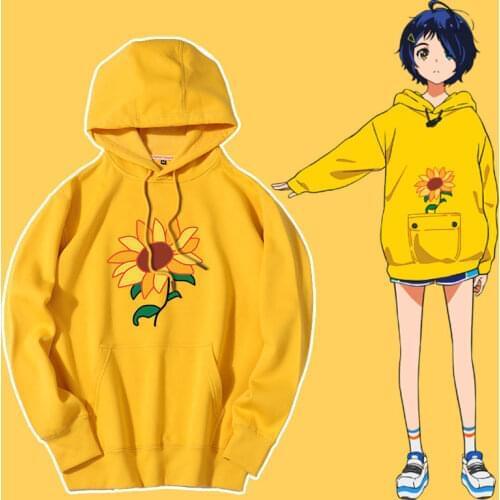 Anime Hoodie Oversized Pullover Yellow Sweatshirt Ladies Clothing Mens Clothing Couple Clothing Clothes Anime Crew Neck Hoodie