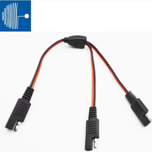 TRIUMPHCABLE 1-24V DIY 1 to 2 SAE Power Extension Cable Adapter Connector 2 Pin Quick Connect Disconnect Plug Cable 18AWG 30cm