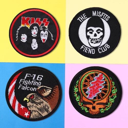 Punk Skull Animal Eagle Patch Badges Embroidered Applique Clothes Garment Apparel Accessories DIY Biker Jacket Badge