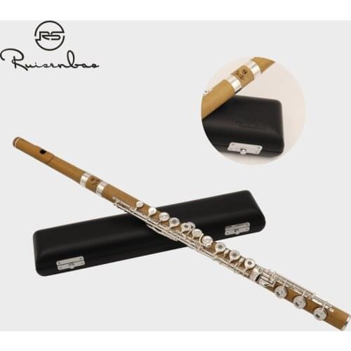 High - grade boxwood French 17 - key opening silver - plated flute with beautiful timbre