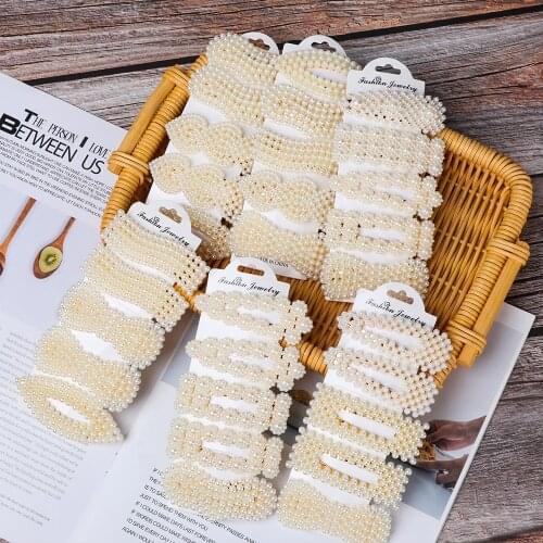 5pcs/Set Fashion Pearl Hair Clips For Women Headwear Elegant Hairpins Alloy BB Hairgrip Barrettes Girls Hair Accessories Gifts
