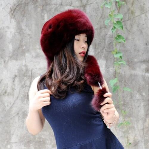 CX-C-175F Good Quality Alibaba Winter Women Hat Warm Fox Fur Lady Hat Russian Hat