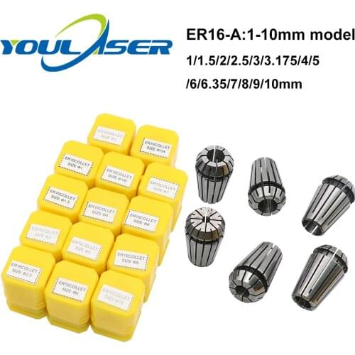 14Pcs CNC Spindle ER16 Collet Chuck Set 1-10mm Type-A for CNC Milling Lather Tool Holder