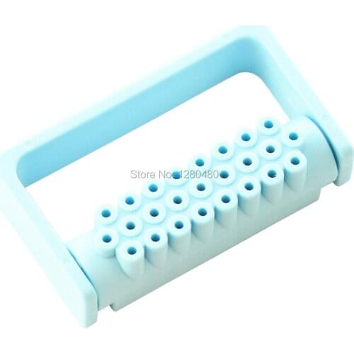 25 Holes Dental Endodontic FG1.6mm Bur Holders Autoclavable Gray Diamond Burs Block,135 Degree Sterilized Files Dentist Endo