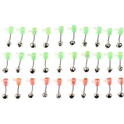 30Pcs Fishing Accessory Rod Tip Fish Bite Alarm Alert Clip On Rod Bells Ring