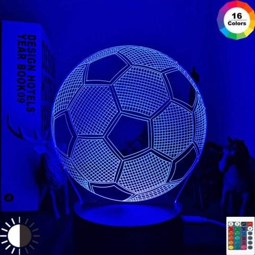 3d Illusion Child Night Light Football Ball Touch Sensor Remote Nightlight for Kids Bedroom Decoration Soccer Table Lamp Gift
