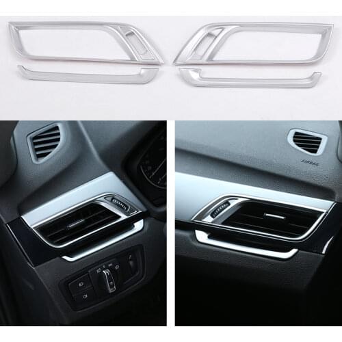 4pcs For BMW X1 f48 2016-2019 Accessories ABS Matte Chrome Side Air-Conditioning Vent Cover Trim For BMW X2 F47 2018