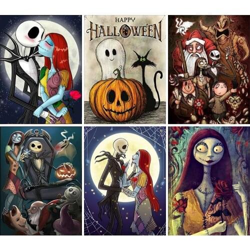 5D DIY Diamond Painting Christmas Halloween Cartoon Fright Night Full Square Round Embroidery Landscape Cross Stitch Mosaic