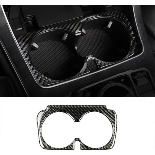 ABS Carbon Fiber Car Cup Holder Frame Trim Stickers For Mercedes Benz C Class GLC W205 2017 2018 2019 2020 Accessories