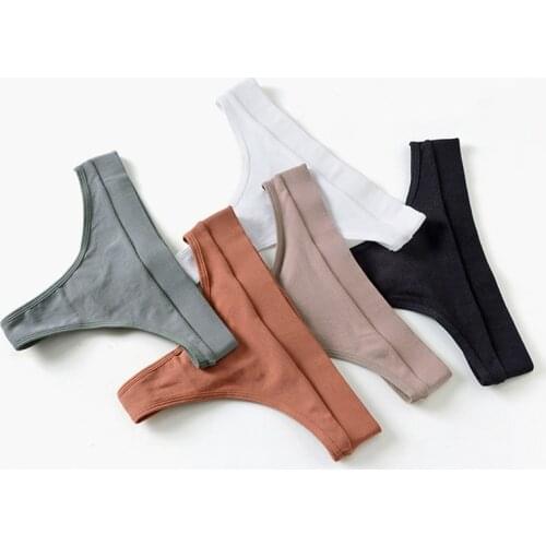 Bleuquee G-string Panties Cotton Womens Underwear Sexy Panties Female Underpants Thong Solid Color Pantys Lingerie S-XL Design