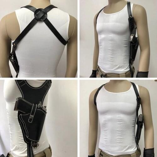 Auto Handguns Cowhide Gun Bag Airsoft Vertical Genuine Leather Shoulder Holster Right Hand Gun Holster Fits Frame