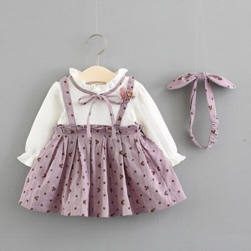 Kids Girls Dress Spring/autumn Children Clothes Fashion Princess Dress Baby Girls Long-sleeved Cotton Clothing Cute Dresses