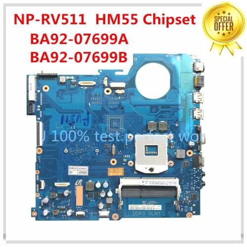 For Samsung NP-RV511 RV511 Laptop Motherboard BA41-01432A BA92-07699A BA92-07699B HM55 Mainboard 100% Tested Fast Ship
