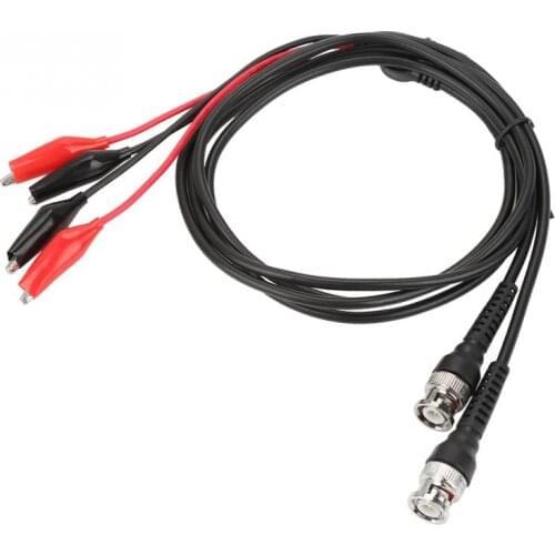 Hot 2pcs P1011 BNC Oscilloscope Test Probe Q9 to Dual Clip Lead Cables for Oscilloscope Testing Tools