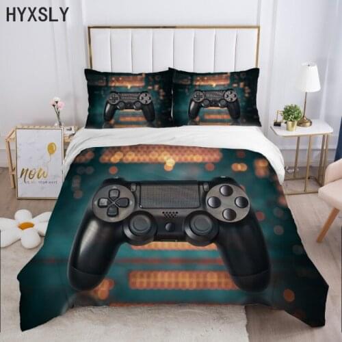 3D Gamepad Controller Bedding Set Teens Video Games Comforter Duvet Cover King Size for Kids Boys Girls Youth Game Bedding Sets