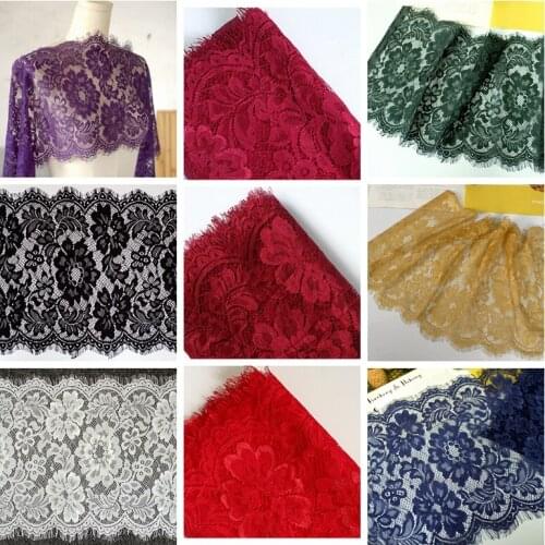 6M/Lot 27CM Wide Eyelash Lace Trim DIY Handmade Clothing Underwear Lash Fabric Wedding Dress Home Textile Accessories