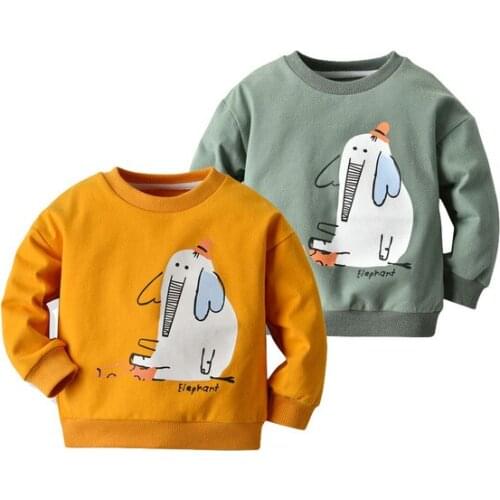 Little Boys Children Cartoon Pattern Sweatshirt Autumn Winter Long Sleeves Animal Print Sweater Pullover Top
